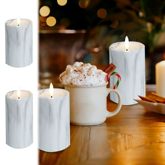 Flickering Flameless Candles,Battery Operated Acrylic LED Pillar Candles with Remote Control and Timer,for Holiday Decorations Home Decorations