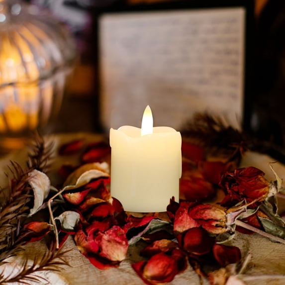 Flickering Flameless Candles Hours Battery Operated Candles with Timer, Ivory Real Wax Pillar Electric LED Candle for Wedding Christmas Party, Fake Cylindrical Paraffin