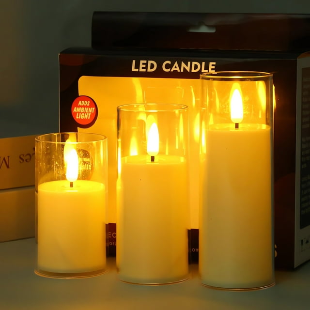 Flickering Flameless Candles, Swinging flame LED Candles, No melt