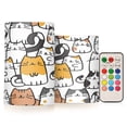 thumbnail image 1 of Flickering Flameless LED Candles set of 2 Battery Operated 18-Key Remotes Timer Halloween Fall Decor Cartoon Line Cats D3''xH4''5'', 1 of 7