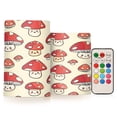 thumbnail image 1 of Flickering Flameless LED Candles set of 2 Battery Operated 18-Key Remotes Timer Halloween Fall Decor Cute Lovely Mushrooms D3''xH4''5'', 1 of 7