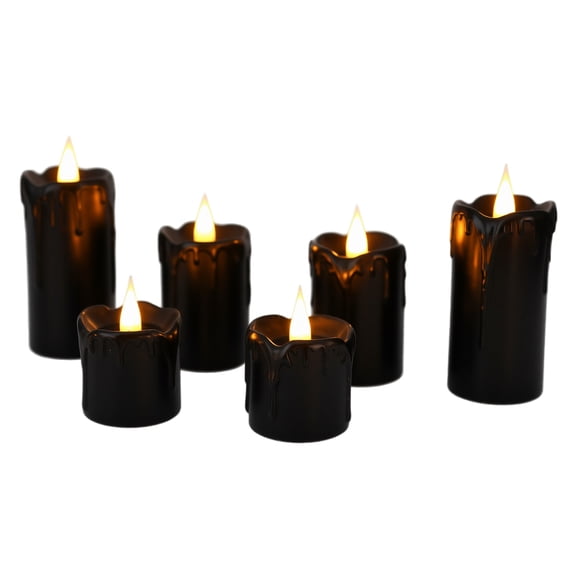 Flickering Flameless LED Wax Candle, 1.97in Battery Operated Atmosphere Lamp, Decorative Flickering Light for Concerts Birthday Party Events No Battery