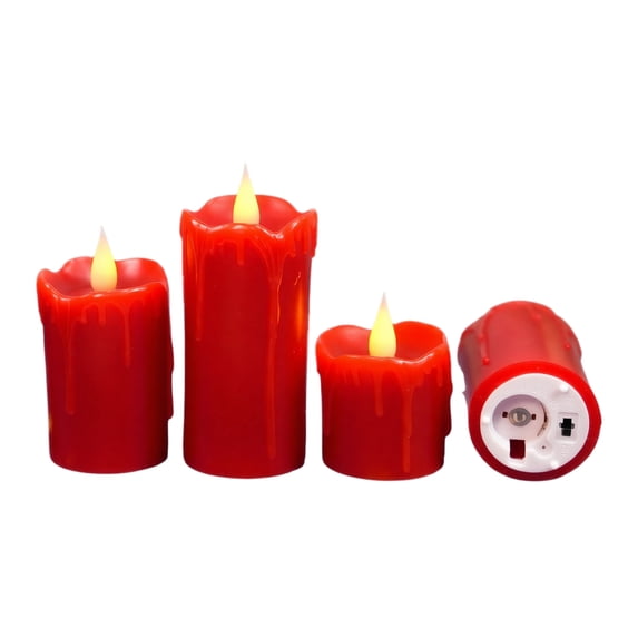 Flickering Flameless LED Wax Candle, 3.94in Battery Operated Atmosphere Lamp, Decorative Flickering Light for Concerts Birthday Party Events No Battery