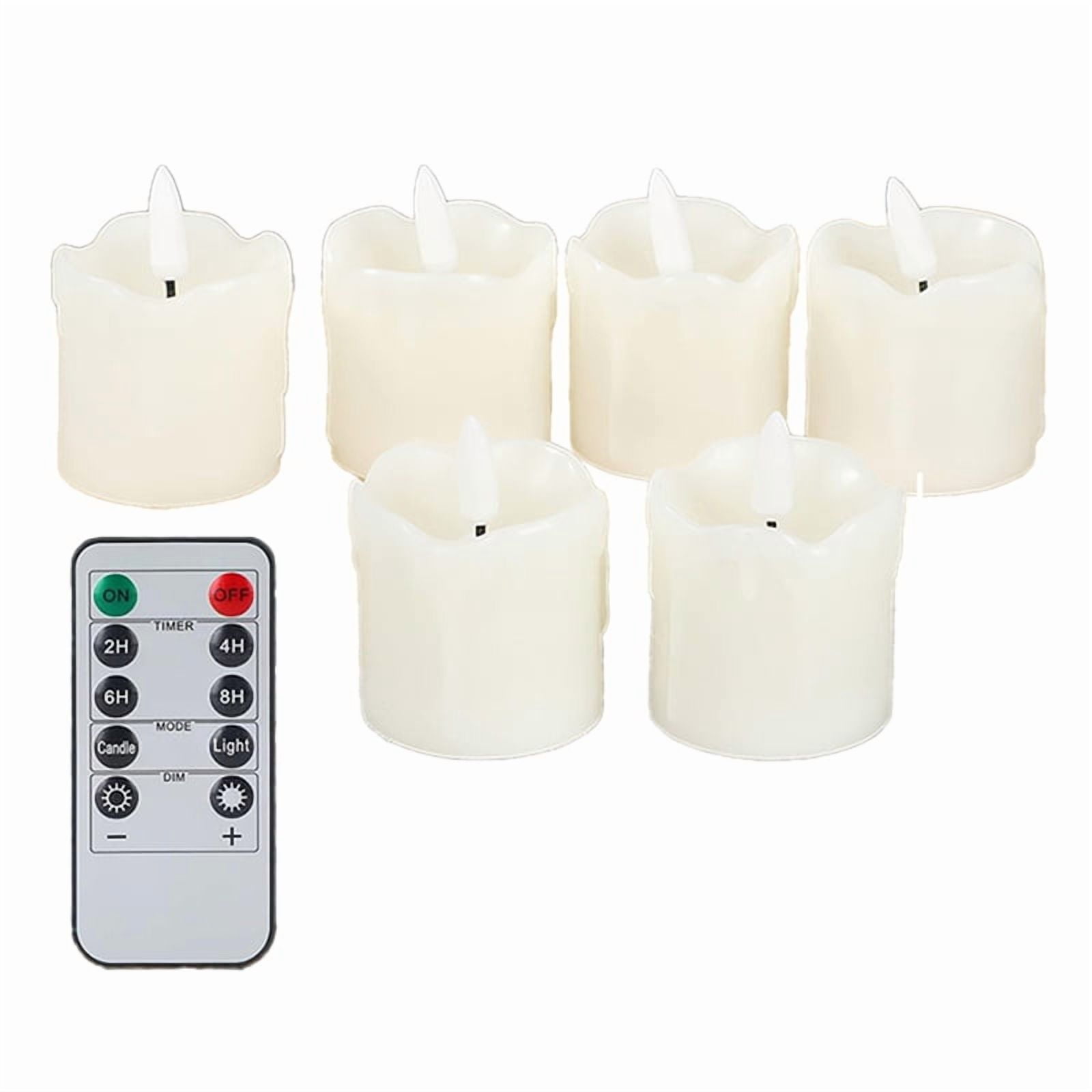 Flickering Flameless Votive Candles with Remote Timer, Battery Operated LED Candles for Wedding Dinner Table Decor