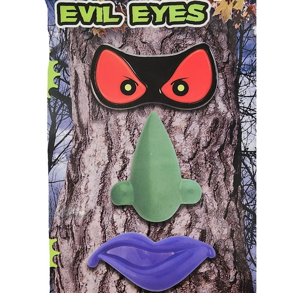 Flickering LED Red Eyes Tree Face Halloween Yard Decoration