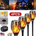 thumbnail image 1 of Havenhomer Flickering Solar Lights 4 Pack Tiki with Flame LED Bamboo Yard Torch for Outside Garden Home Patio Pathway, 1 of 12