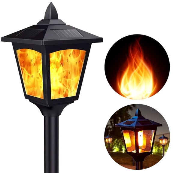 Kanstar Flickering Flame Solar Tiki Torch Light Outdoor Waterproof LED