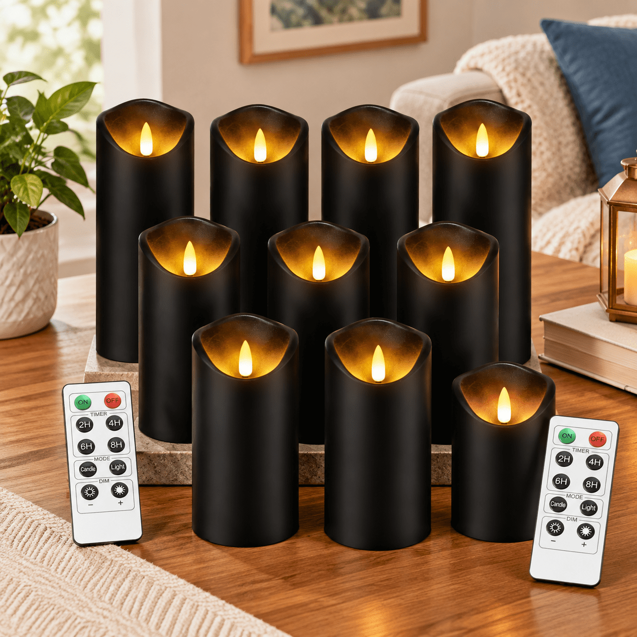 Command Candles Flickeringless Candles Operated Plastic Ledar With Remote Control And ...