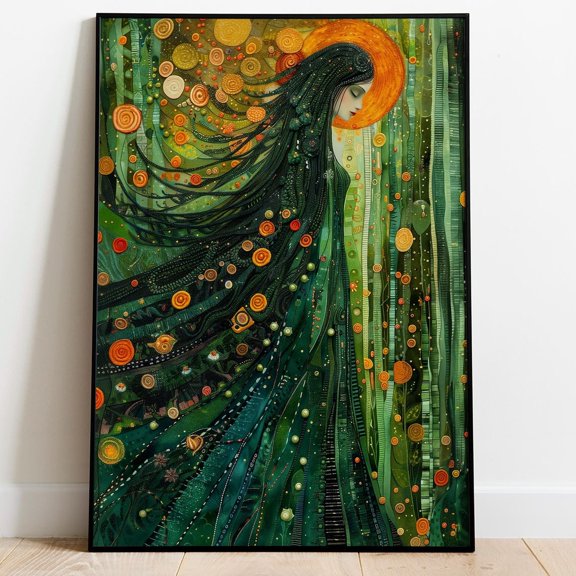 Flidais Celtic Forest Goddess Wall Art Print, Irish Mythology Fantasy Divine Feminine Decor