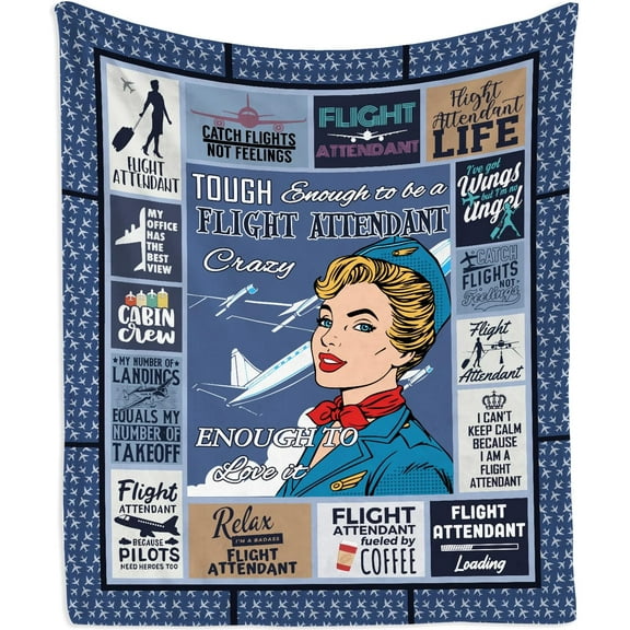 Flight Attendant Gifts, Gifts for Flight Attendants Blanket, Flight Attendant Essentials Accessories, Birthday Gifts for Stewardess, Aviation Gifts for Women, Aviation School Blankets