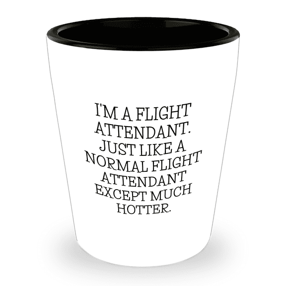 Flight Attendant Gifts for Mom - Hot and Funny Shot Glass, Mother's Day Unique Gifts from Family, Friends, Coworkers, 'I'm A Flight Attendant. Just Like A Normal Flight Attendant Except Much Hotter.'