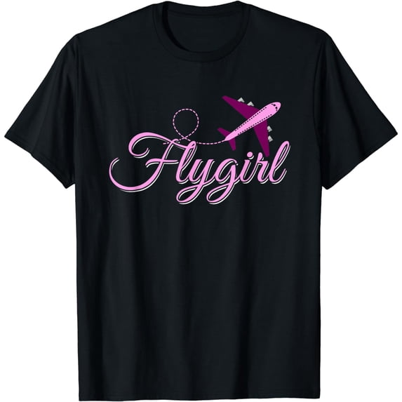 Flight Attendant T-Shirt Flygirl Airplane Pilot Stewardess