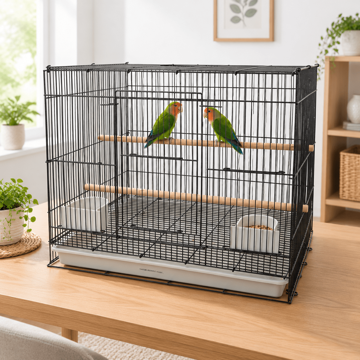 Flight Bird Cage for Small Birds, Black, 30.0