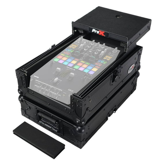 Flight Case for Pioneer DJM-S7 Mixer with Sliding Laptop Shelf | Black on Black