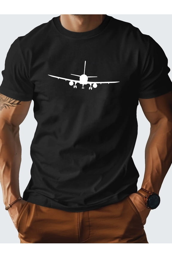 Flight Cotton-Print Men'S T-Shirt Comfort-Fit 180G