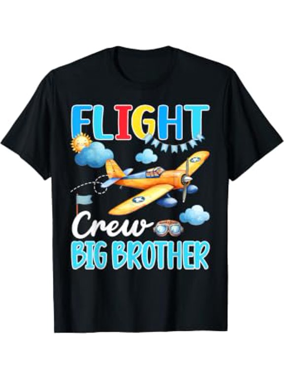 Flight Crew Big Brother Birthday Airplane Family T-Shirt