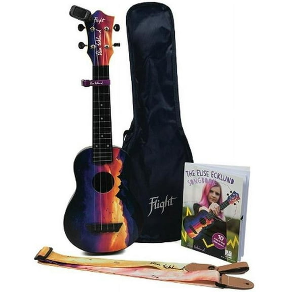 Flight Elise Ecklund Sunset Travel Ukulele Bundle