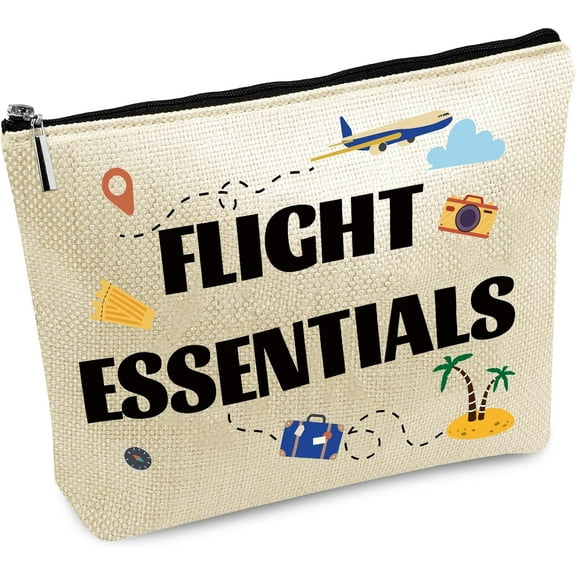Flight Essential Bag Travel Toiletry Bag Cosmetic Make UP Organizer Pouch Purse Portable Waterproof Large Capacity with Zipper Washable Gift DIY