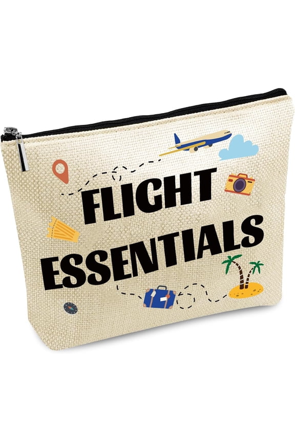 Flight Essential Bag Travel Toiletry Bag Cosmetic Make UP Organizer Pouch Purse Portable Waterproof Large Capacity with Zipper Washable Gift