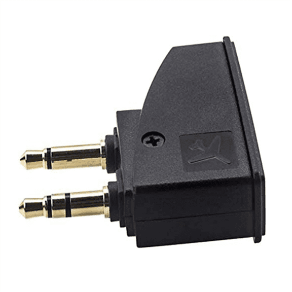 Flight Headphone Adapter 3.5 Mono Plug to 2X3.5 Plugs Compatible with QC45 QC35 QC3 QC25 QC20 Headphone Airline Adapter