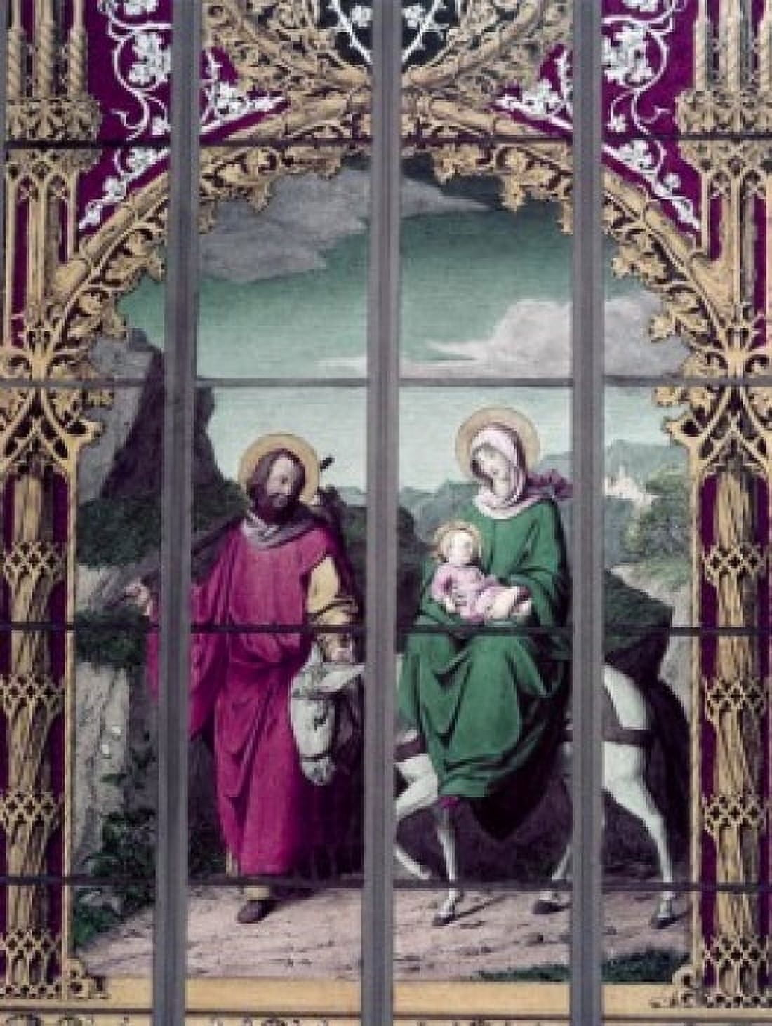 Flight Into Egypt The 19th C 19th C German School Stained Glass Canvas Art - (24 x 36)