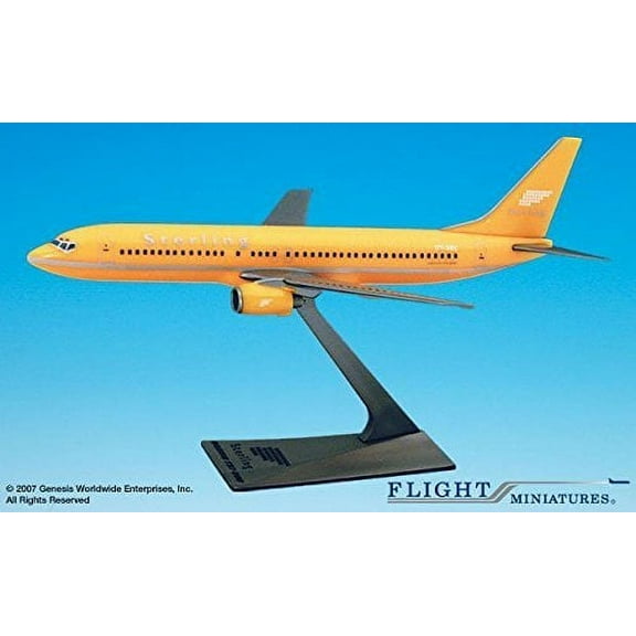 Flight Miniatures Sterling Airlines Denmark Boeing 737-800 1:200 Scale Yellow Display Model