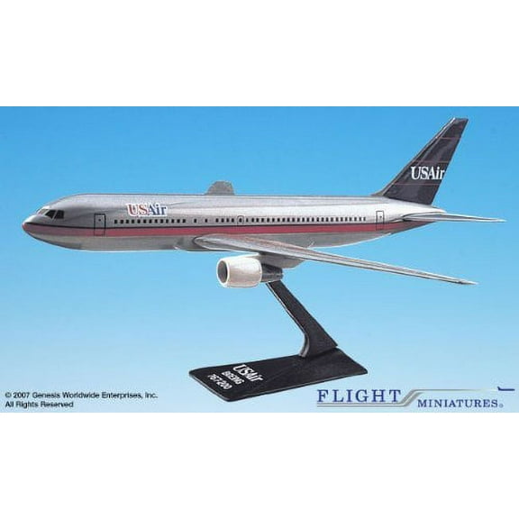 Flight Miniatures USAir Airways 1989 Boeing 767-200 1:200 Scale Displat Model w/Stand