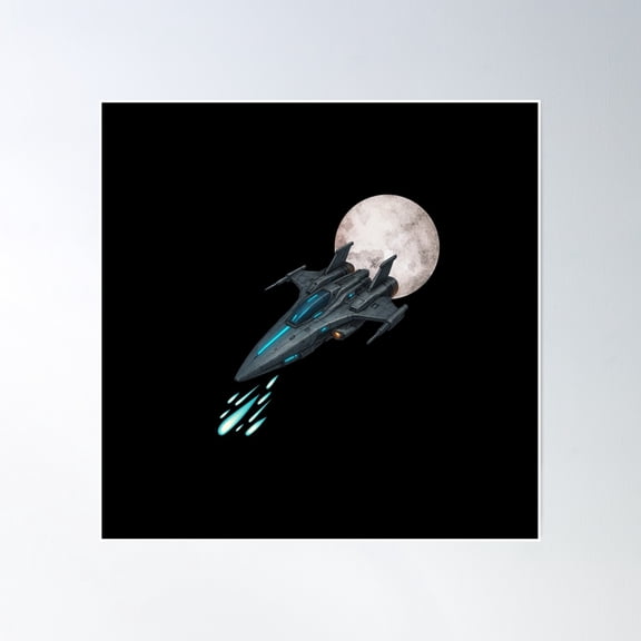 Flight On Space Poster Wall Art, Modern Wall Decor, 16x16 UNFRAMED