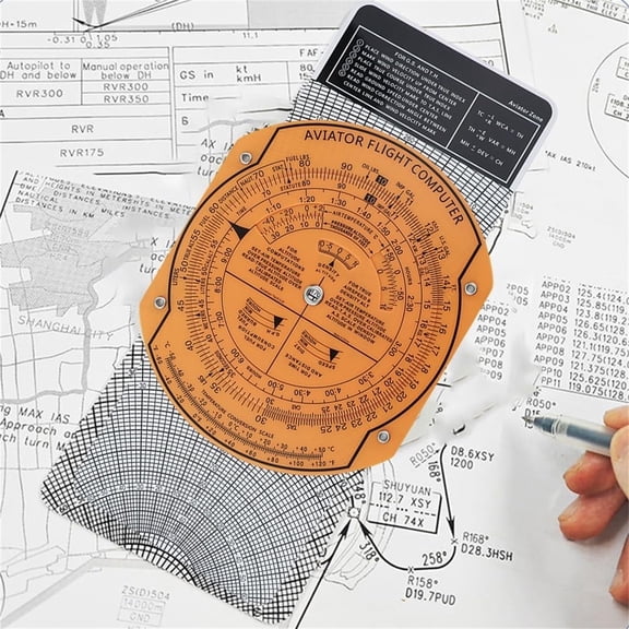Flight Planning Navigation Plotter, Transparent Plastic Slide Ruler With 360 Degree Rotating Protractor, Essential Aviation Training Tool for Precision Plotting