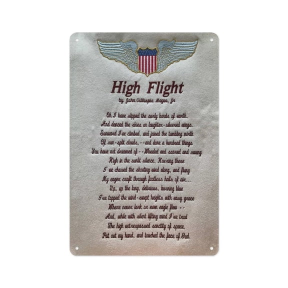 Flight Poem Poster John Magee Pilot Inspirational Quote Posters Suitable For Office, Home Kitchen, Living Room, Wall Art Decoration