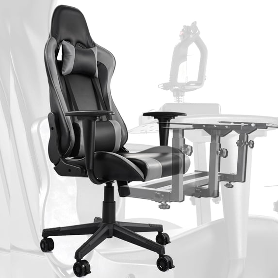 Flight Racing Simulator Gaming Chair Rotatable Lifting with Waist Pillow Headrest Pulley, Racing Seats, Flight Stand Hard High Back Reclining Gamer Office Chair