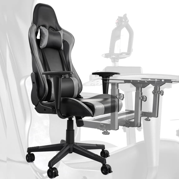 Flight Racing Simulator Gaming Chair Rotatable Lifting with Waist Pillow Headrest Pulley, Racing Seats, Flight Stand Hard High Back Reclining Gamer Office Chair