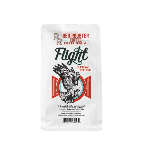 Flight Seasonal Espresso - Roasted by Red Rooster Coffee - Freshly Ground Coffee - 12 Ounce Bag