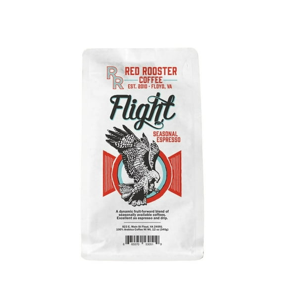 Flight Seasonal Espresso - Roasted by Red Rooster Coffee - Freshly Ground Coffee - 12 Ounce Bag