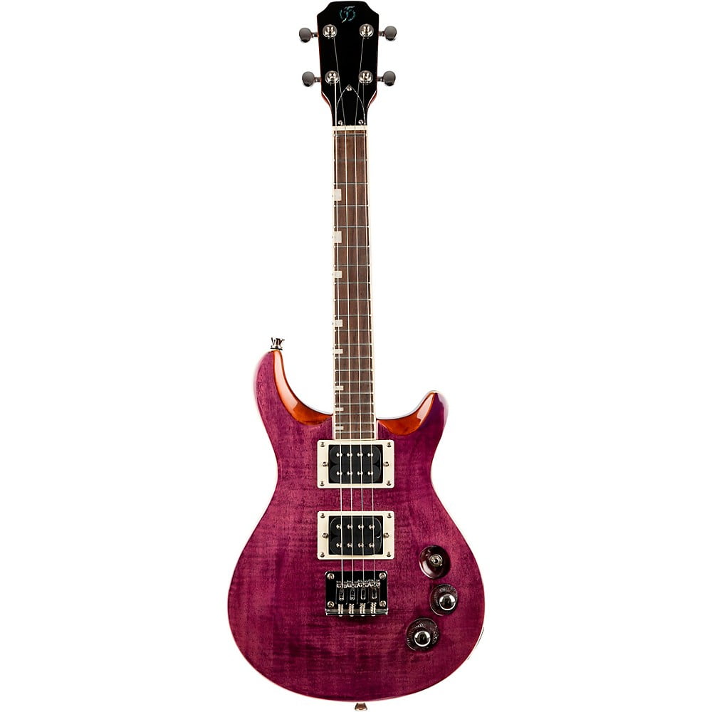 Flight Vanguard Solid Body Electric Ukulele Transparent Purple