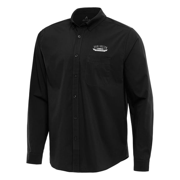 Flight Woven Tri-Blend Long Sleeve Button-Down Shirt-Antigua Black