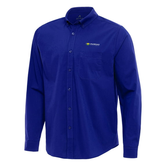 Flight Woven Tri-Blend Long Sleeve Button-Down Shirt-Antigua Royal