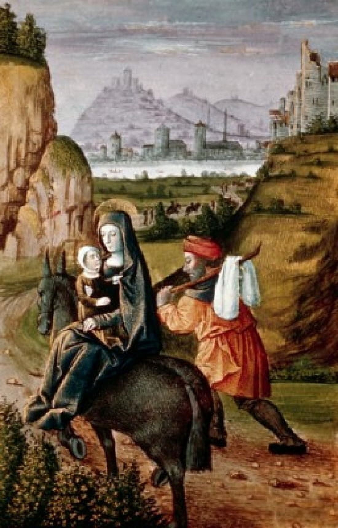 Flight into Egypt unknown artist miniature 15th century Canvas Art - (24 x 36)