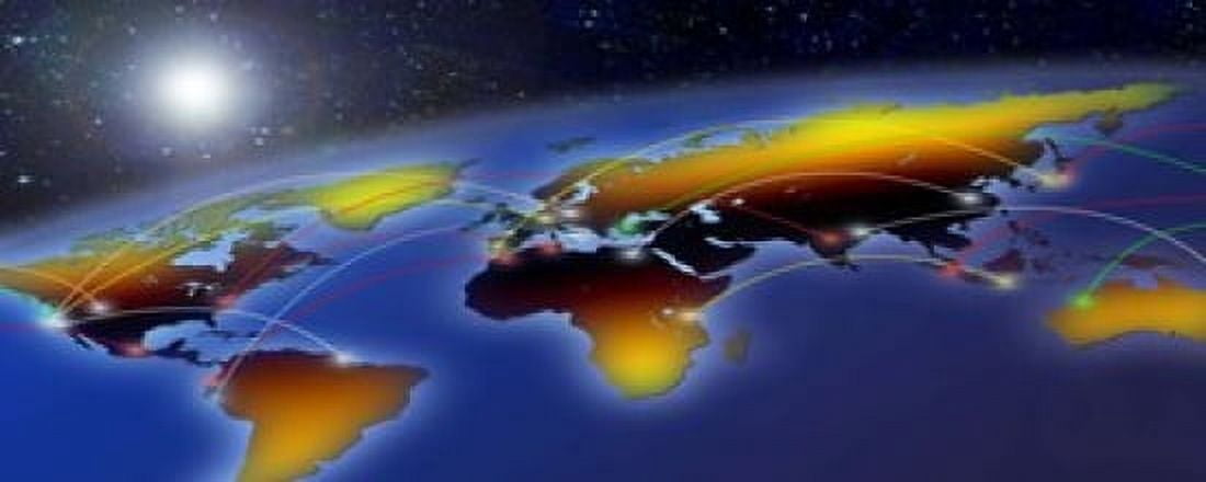 Flight plan marked on a globe Canvas Art - Panoramic Images (15 x 6)
