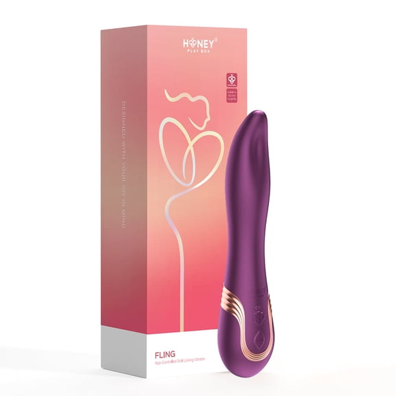 Honey Play Box Fling Tongue-Like Oral Licking G-Spot Vibrator, Purple