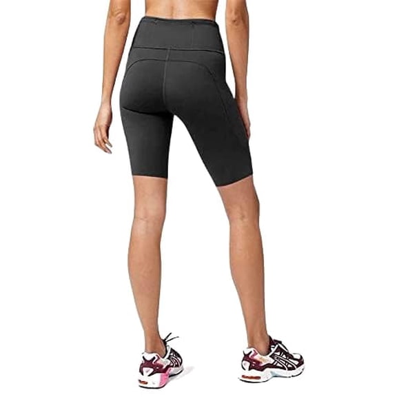 Flingr Poly Spandex Women Sport Shorts for Active Wear| Regular Fit for Workout Wear and Casual Wear| Shorts for Running, Yoga, Gym & Active Wear (Black) (L)