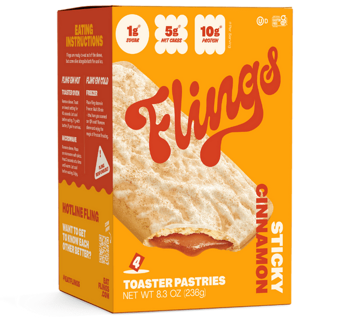 Flings High Protien Keto Toaster Pastries Sticky Cinnamon