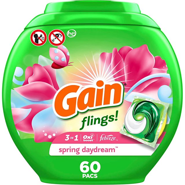 flings! Laundry Detergent Soap Pacs HE Compatible 60 ct Long Lasting