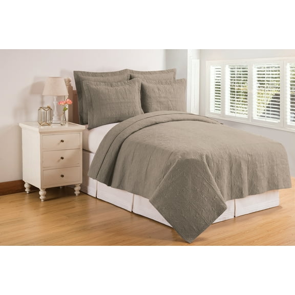 Flint Gray Twin Matelassé Quilt