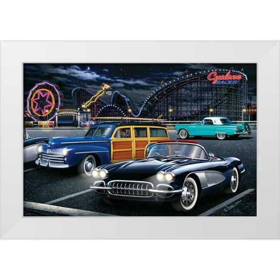 Flint, Helen 14x11 White Modern Wood Framed Museum Art Print Titled - Cyclone Racer