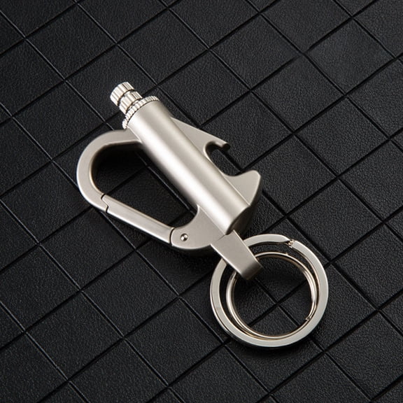 Flint Lighter Keyring, Keychain Lighter Match Strike, Flint and Steel Lighter Key Ring, Key Chain Lighter Match, Portable Waterproof Fire Starter, Stylish and Functional 5ml Silver