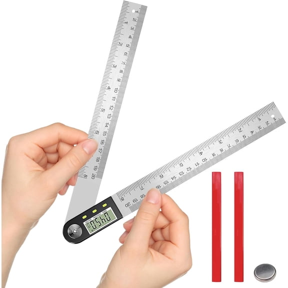 Flintronic Digital Angle Finder, 7"/200mm Digital Inclinometer Protractor, Protractor Angle Ruler With LCD Display, Angle Measure Tool For Woodworking Construction Repairing