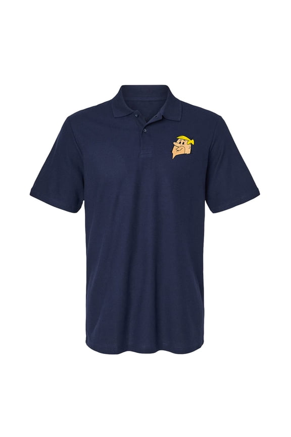 Flintstones Barney Headshot Cotton Polo Shirt, Navy, Small
