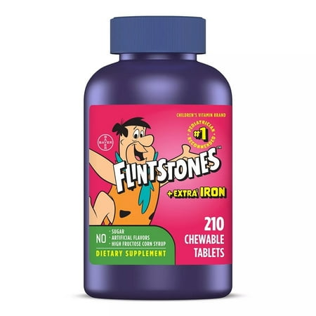 FLINTSTONES Extra Iron Chewable Tablets 210ct. Club Tray