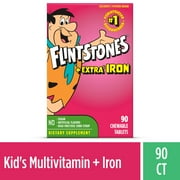 Flintstones Chewable Kids Multivitamins with Extra Iron, Vitamin C & D, 90 Count, Ages 2+